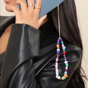 Multi Color Beaded Phone Charm